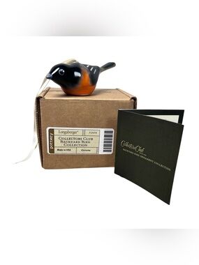 Longaberger NIB Collectors Club Backyard Bird Collection ORIOLE Ornament USA